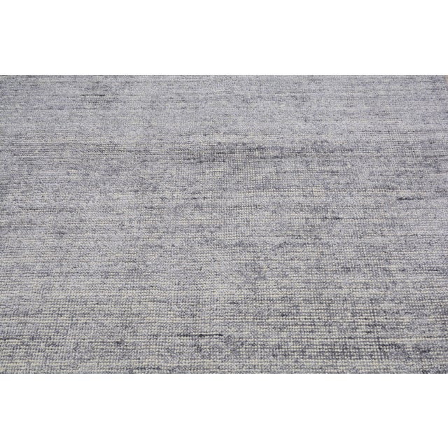 2010s Modern Indian Handloom Wool/Bamboo Rug, 3'x10' For Sale - Image 5 of 6