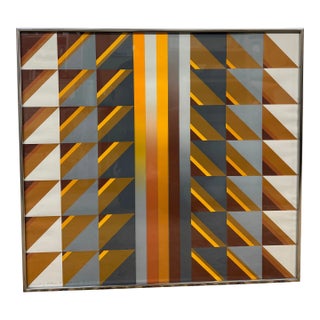 Diminishing Patterns II Optical Signed Artwork, Circa 1970's For Sale