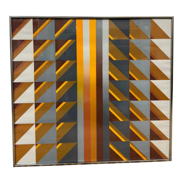Diminishing Patterns II Optical Signed Artwork, Circa 1970's For Sale