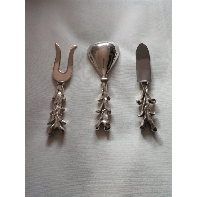 Figurative 1990s "I Love You" Silverplate Hostess Serving Set by Aram/ Boxer - 3 Pieces For Sale - Image 3 of 8