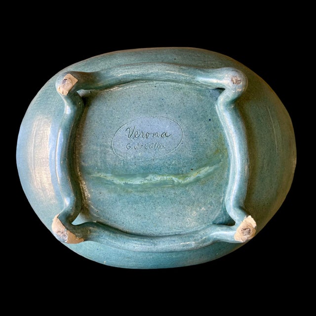 Late 20th Century Vintage Colorado Pottery Bowl / Centerpiece Hand-Painted Ceramic Studio Art For Sale - Image 5 of 6