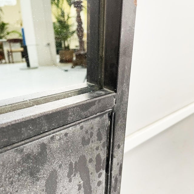 Italian Modern High Rectangular Mirror in Black Metal, 1990s For Sale - Image 9 of 11