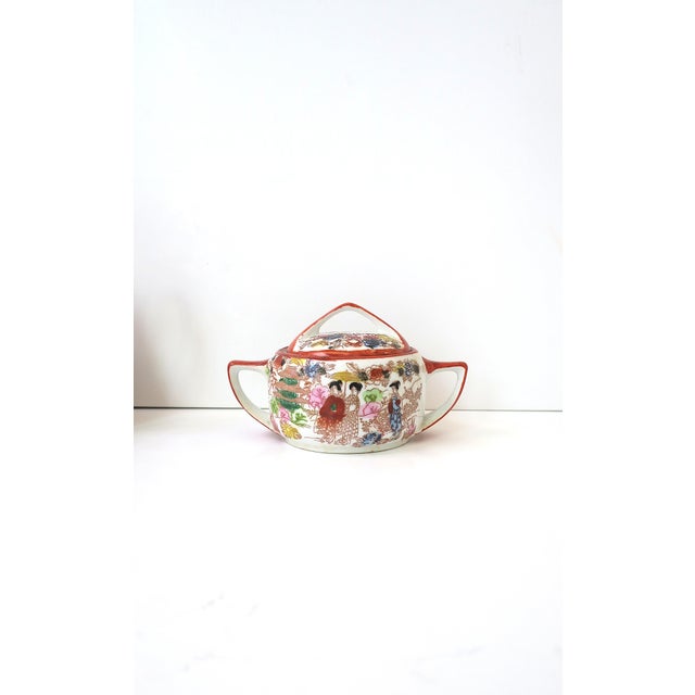 Japanese Porcelain Tea Coffee Set, Satsuma Art Nouveau Style, Mid-20th Century For Sale - Image 11 of 14