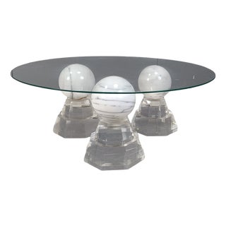 Marble Sphere Coffee Table by Roche Bobois, 1980s For Sale