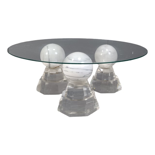 Marble Sphere Coffee Table by Roche Bobois, 1980s For Sale