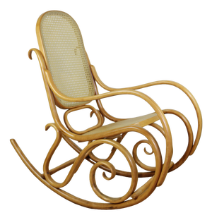 Rocking Chair on Runners in Light Beech Wood, 1970s