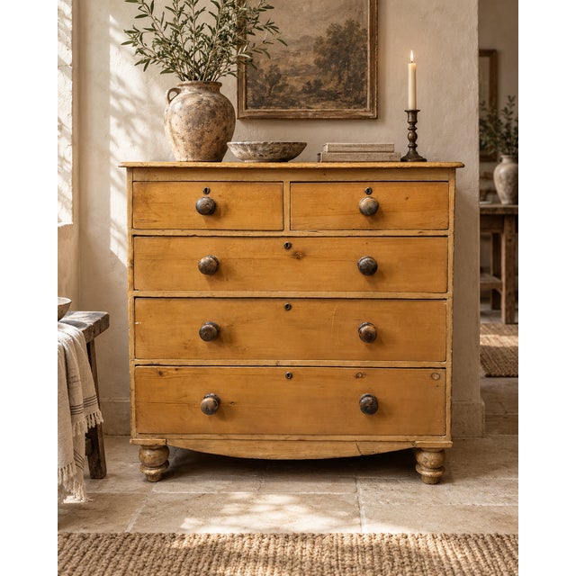 Rustic 19th Century Victorian Pine Chest of Drawers For Sale - Image 3 of 11