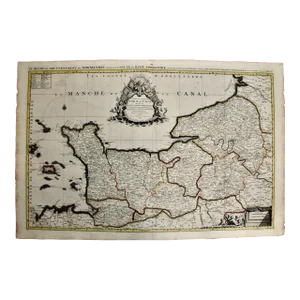 The Normandy Region of France: A 17th C. Hand-Colored Map by Sanson and Jaillot, 1695