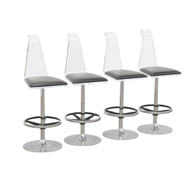 H Studio Trigo Acrylic Swivel Bar Stools For Sale - Image 4 of 6