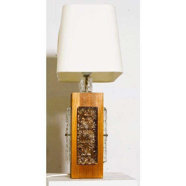 Vintage Teak and Glass Table Lamp by Ateljé Glas & Trä, 1960s For Sale - Image 4 of 10