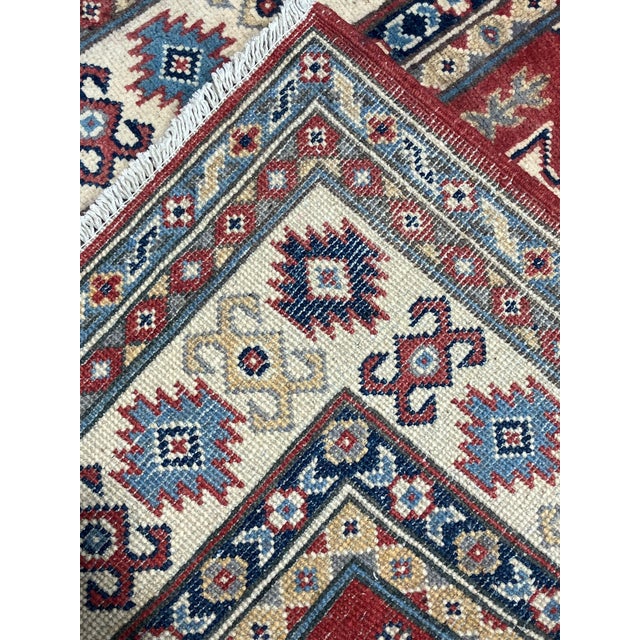 Hand-Knotted Kazak Rug 3'4" X 4'10" For Sale - Image 4 of 5