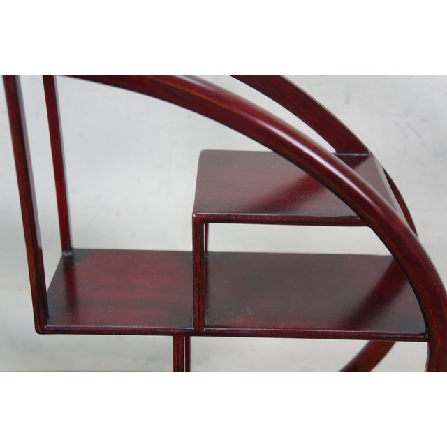 Brown 2 Chinese Chinoiserie Round Ming Style Tiered Display Stands Racks Shelf 19" For Sale - Image 8 of 13