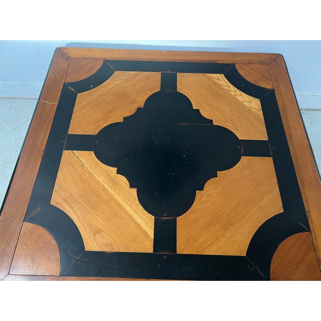 20th Century Wooden Coffee Table with Geometric Decoration For Sale - Image 4 of 9