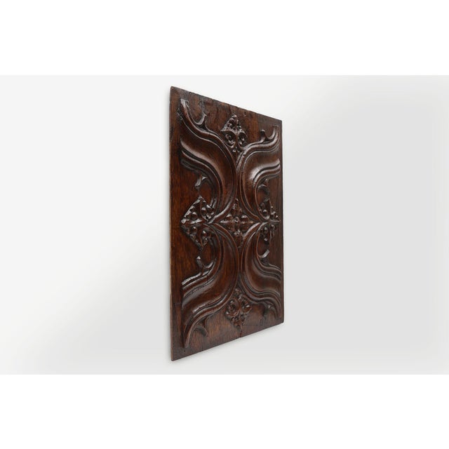 Gothic Sculpted Oak Panel, Belgium, 16th Century For Sale - Image 4 of 12