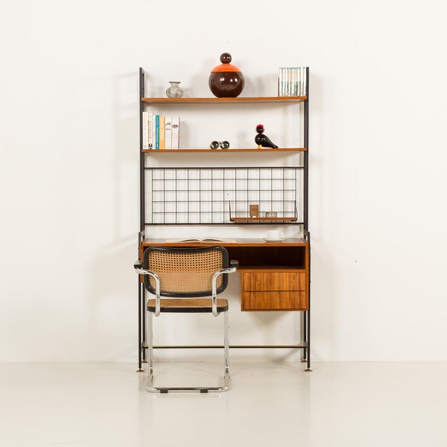 Mid-Century Modern Mid-Century Italian Bookcase with a Desk, 1970s For Sale - Image 3 of 14