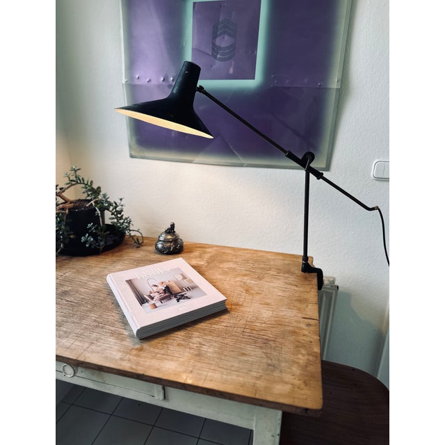Metal Mid-Century Italian Brass Clamp Desk Lamp attributed to Vittoriano Vigano For Sale - Image 7 of 18