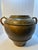Rustic 1950s Large Rustic Studio Pottery Vessel With Double Handles & Rope Banding, Mottled Brown Glaze, 16” Wide For Sale - Image 3 of 4