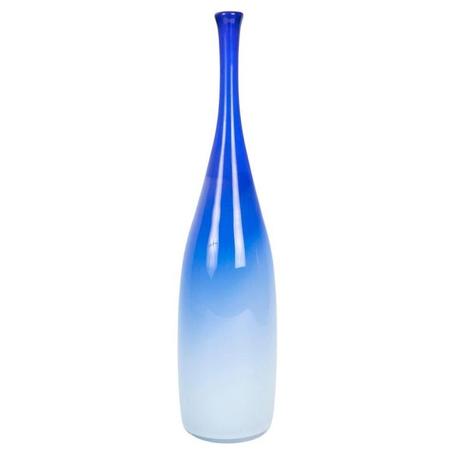Blue 20th Century Blown Glass Vase from Floris Meydan and Royal Leerdam For Sale - Image 8 of 8
