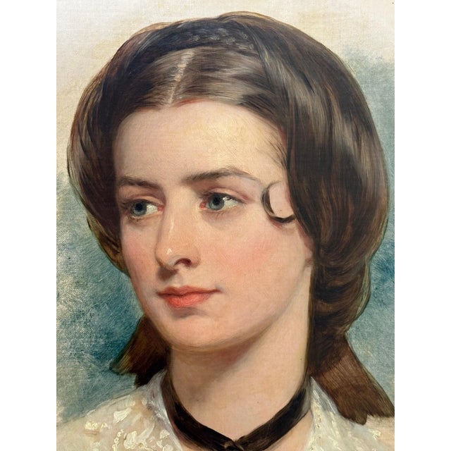 A Rare British Victorian Masterpiece Oil Portrait Painting dated (1857) of the Wife of George Wood “Mrs George Wood”...