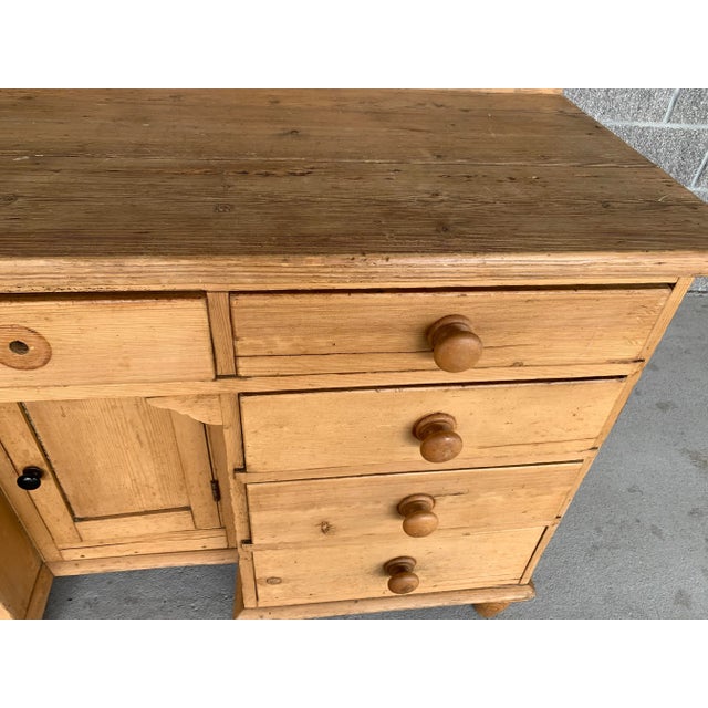 Antique Scrubbed Pine Nine Drawer Buffet For Sale - Image 11 of 11