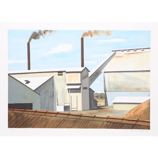 Clarence Holbrook Carter, Bauxite Factory, Suriname, Lithograph For Sale