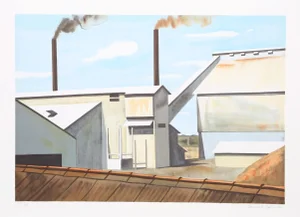 Clarence Holbrook Carter, Bauxite Factory, Suriname, Lithograph