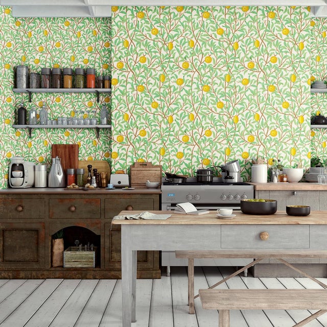 English Lemon Tree Wallpaper - Porcelain For Sale - Image 3 of 3