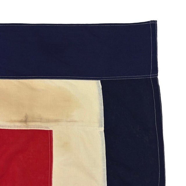 Rustic Vintage Cotton Nautical Signal Flag For Sale - Image 3 of 5
