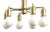 Mid-Century Modern German Six-Light Polished Brass Ceiling Lamp, 1970s For Sale