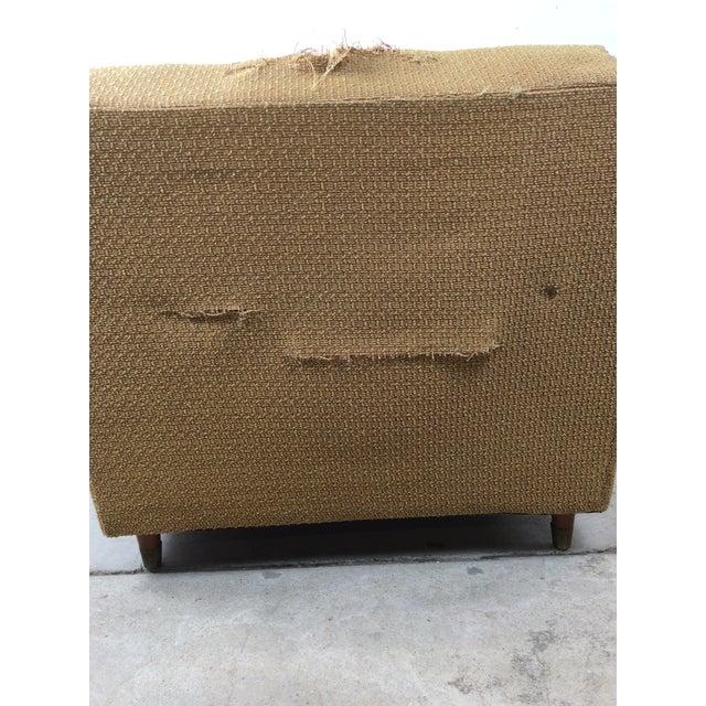 Mid Century Modern Lounge Chair With Vintage Yellow Upholstery For Sale - Image 17 of 18