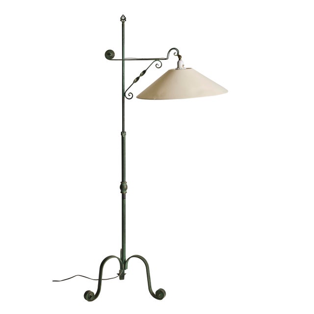 Scandinavian Modern Wrought Iron Floor Lamp with Adjustable Height, 40s, 1940s For Sale - Image 7 of 7