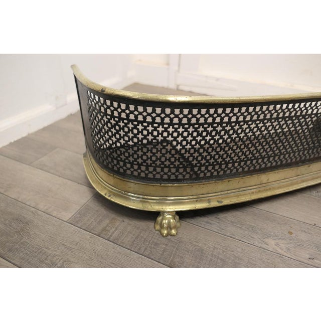 Victorian Brass and Iron Fireside Fender, 1880s For Sale - Image 6 of 7