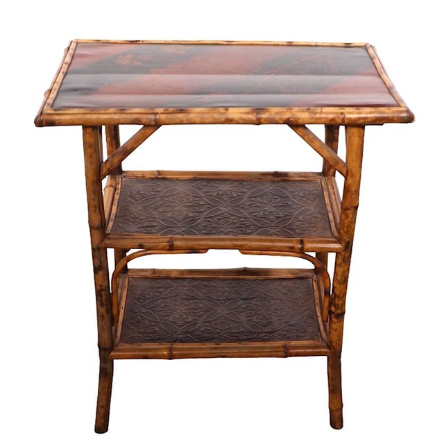 Late 19th Century English Chinoiserie Victorian Bamboo and Lacquer Side, End Table C 1890/1900 For Sale - Image 5 of 11
