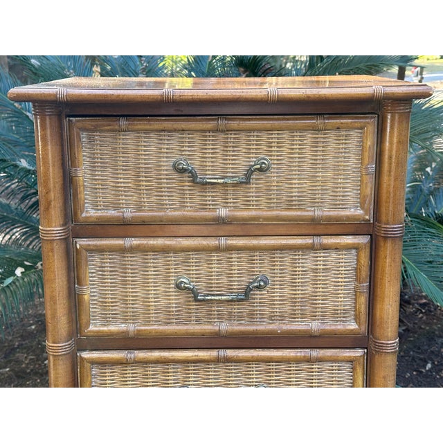 1970s Faux Bamboo and Rattan Lingerie Chest For Sale In Savannah - Image 6 of 8