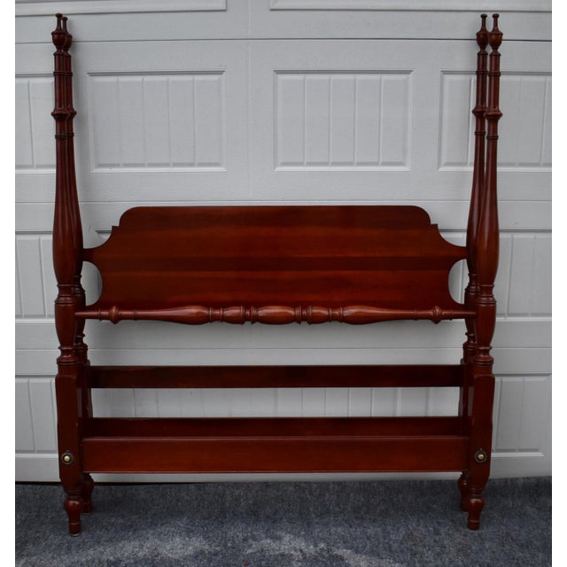 Brown Vintage Cherry Full Size Four Poster Bed Traditional Style For Sale - Image 8 of 14