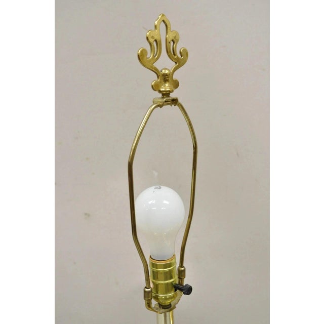 Vintage Hollywood Regency Brass Woven Basket Basketweave Table Lamps - A Pair For Sale In Philadelphia - Image 6 of 10