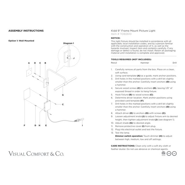 Thomas O'Brien for Visual Comfort Signature Kidd 9" Frame Mount Picture Light in Polished Nickel For Sale - Image 11 of 12