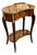 Elegant Louis XV Accent Side Table With Floral Marquetry & Gold Leaf Accents For Sale