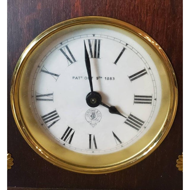 Vintage Jerome & Co. Horolovar Flying Pendulum Mahogany Novelty Clock