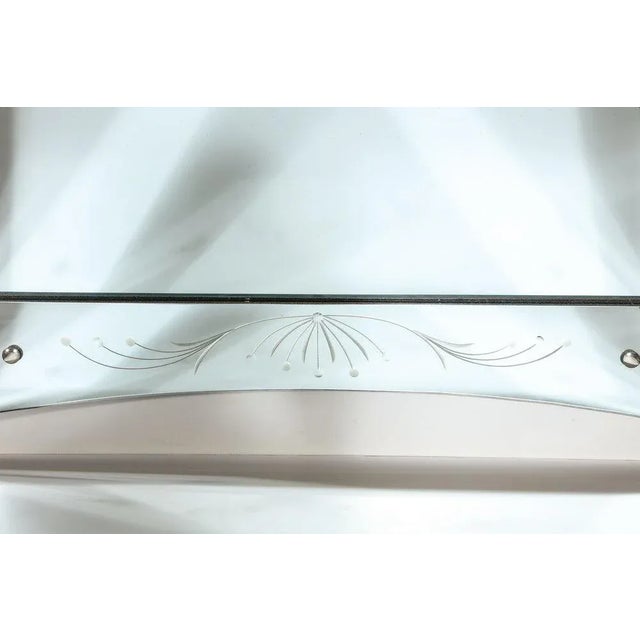 Mid Century Modern Etched & Beveled Venetian Dovetailed Corners Mirror For Sale - Image 4 of 13