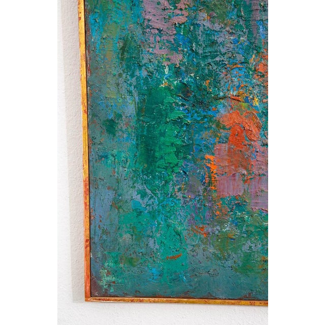 Textile Mid Century Oil Painting George Constant Art Abstract Expressionism Large 40x30" For Sale - Image 7 of 12