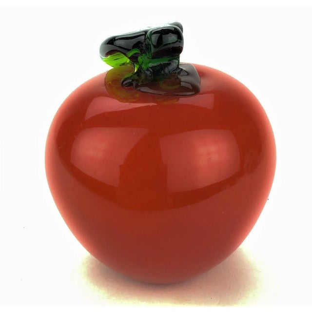 Contemporary Glass Hand Blown Apple Decorative Ornament For Sale - Image 3 of 9