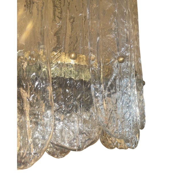 1960s 1960's Italian Murano Textured Glass Pendant Light For Sale - Image 5 of 8