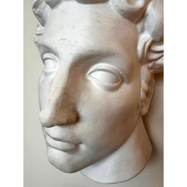 Sculpture Materials Mid Century Vintage Plaster Cast Head of David Wall Sculpture For Sale - Image 7 of 12