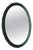 Mid-Century Oval Green and Grey Scalloped Wall Mirror from Cristal Arte, Italy, 1960s For Sale