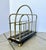Brass English Victorian Brass Wood Newspaper Magazine Rack For Sale - Image 8 of 18