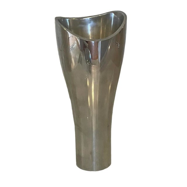 Nambe Nambe Studio Vase Silver Metal Alloy Model 6070 1994 For Sale - Image 4 of 9