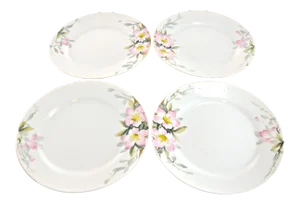 Antique Spring Azalea Blossom Plates - Set of 4