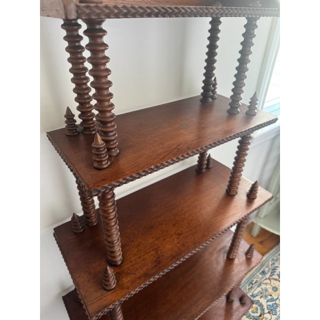 Victorian Victorian Spindle Wooden Etagere Stand For Sale - Image 3 of 12