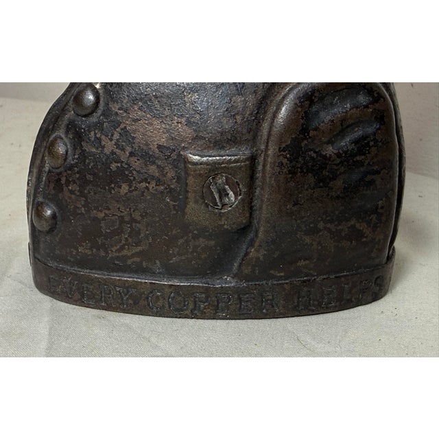 Rare Antique 2 Face Every Copper Helps Sydenham & McOustra Cast Iron Still Bank For Sale - Image 11 of 12